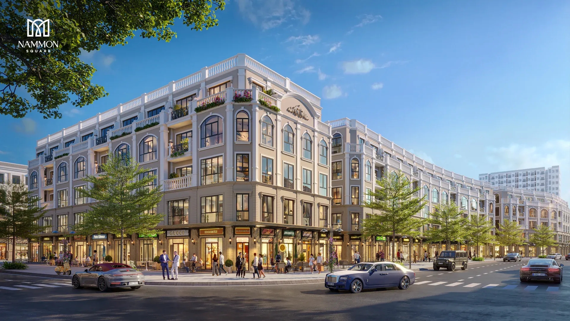 Phối cảnh tổng thể khu shophouse NAMMON Square nhìn từ trên cao