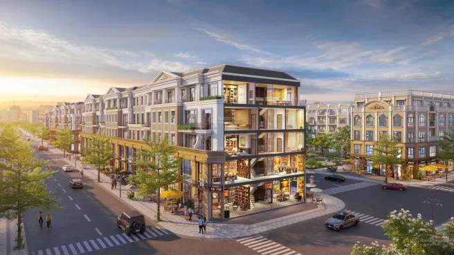 Phối cảnh 3D thiết kế shophouse 5 tầng Nam Mon Square sang trọng
